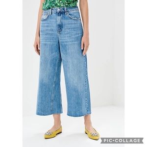 Topshop Moto High Waist Wide Leg Vintage Crop Jean sz 32